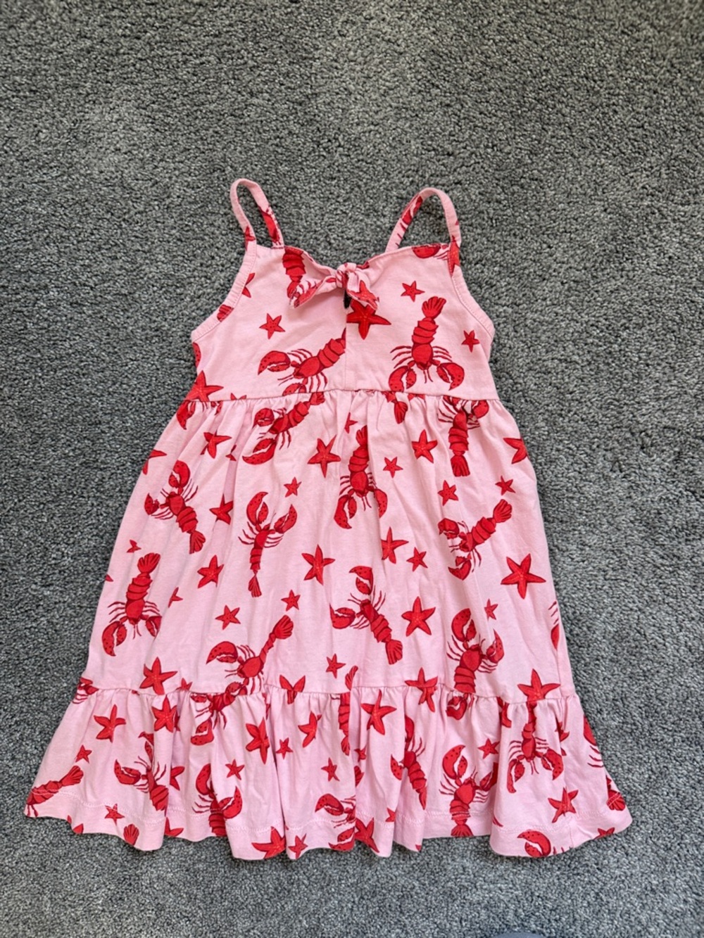 Crewcuts Pink Sundress with Red Lobster Print